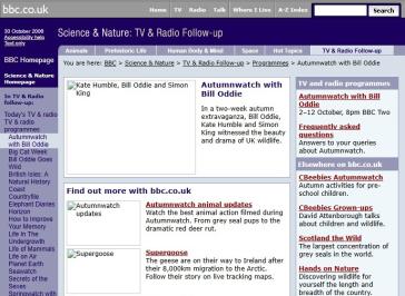 Autumnwatch Website