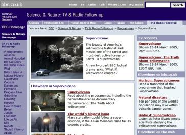 Supervolcano Website