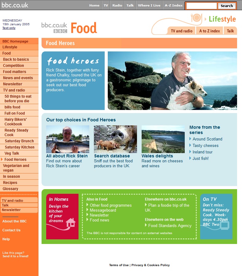 Rick Stein's Food Heroes Website