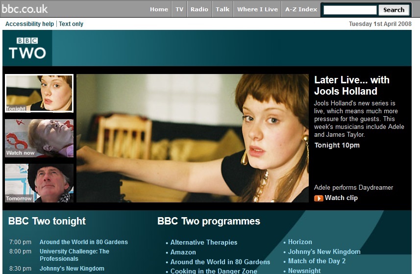 BBC Two Website
