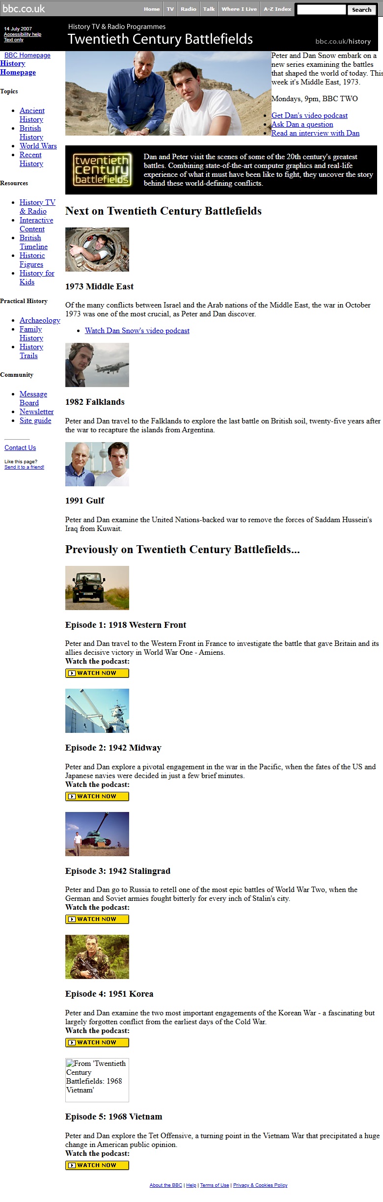 20th Century Battlefields Website