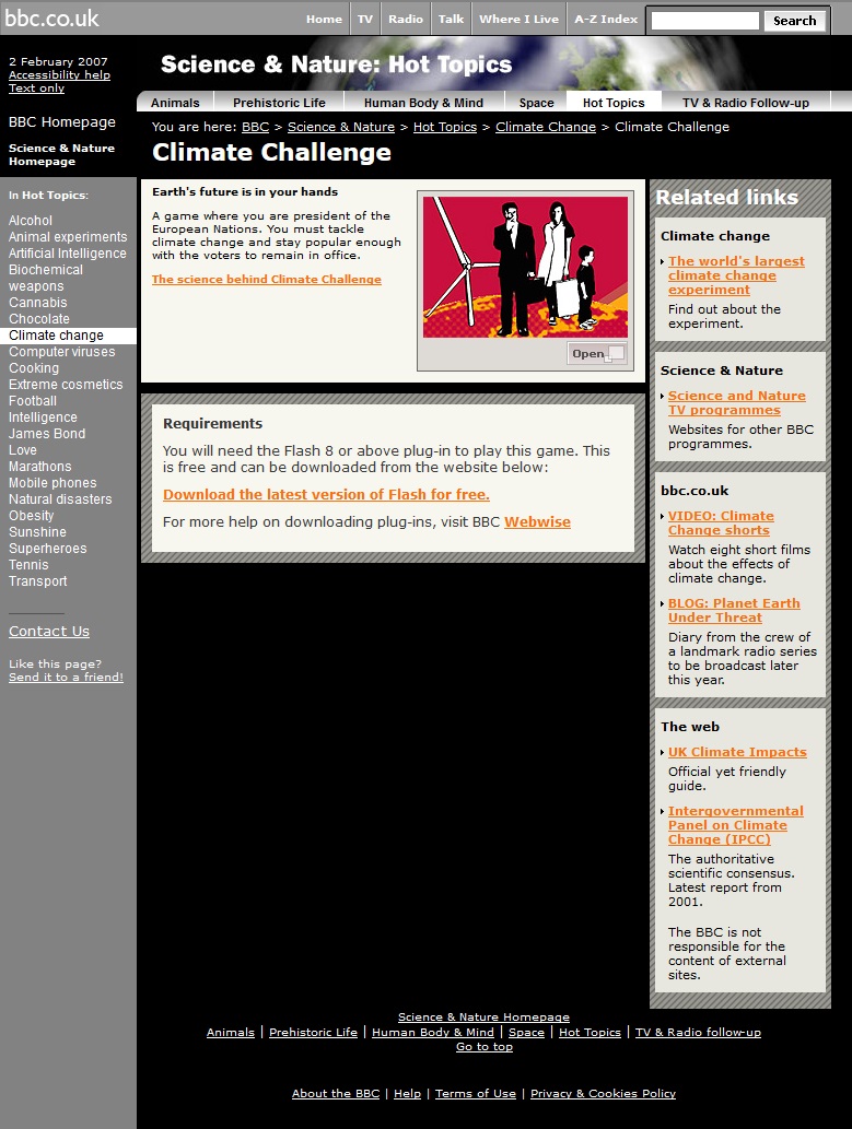 Climate Challenge Game