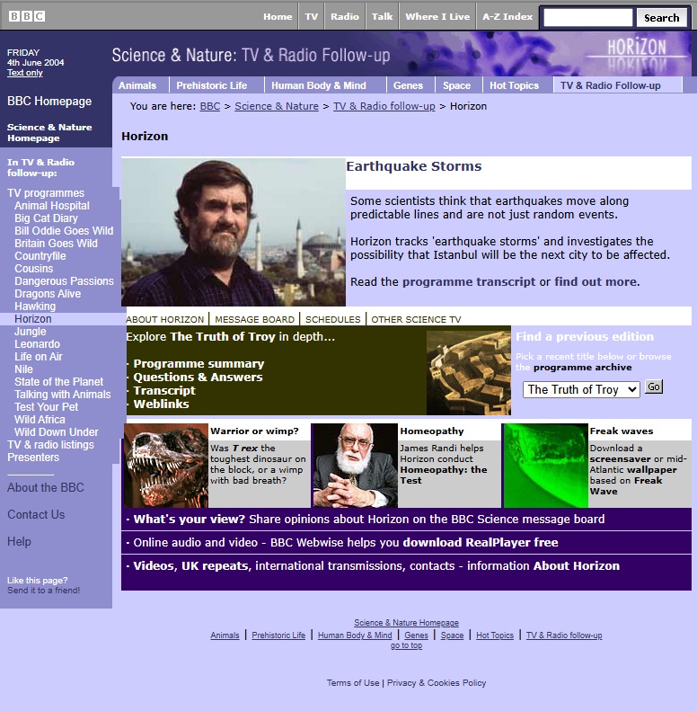 Horizon 2004 Website
