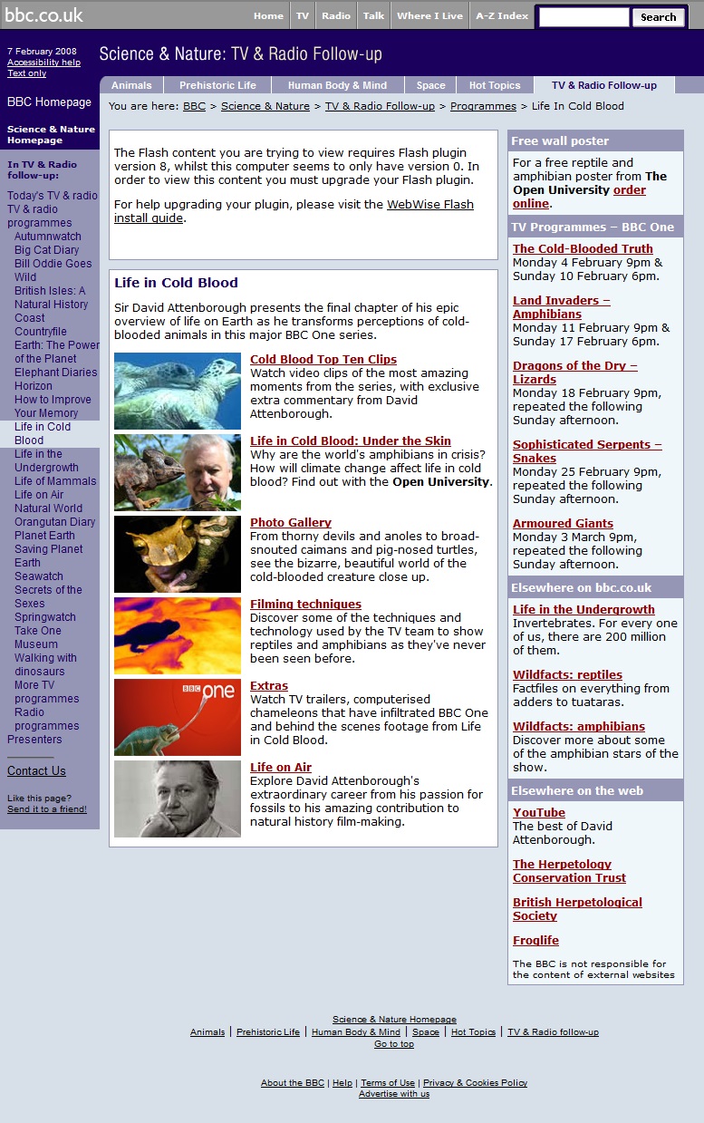 Life In Cold Blood Website