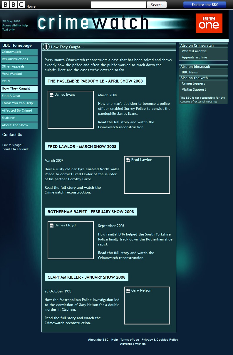 Crimewatch Solved Website