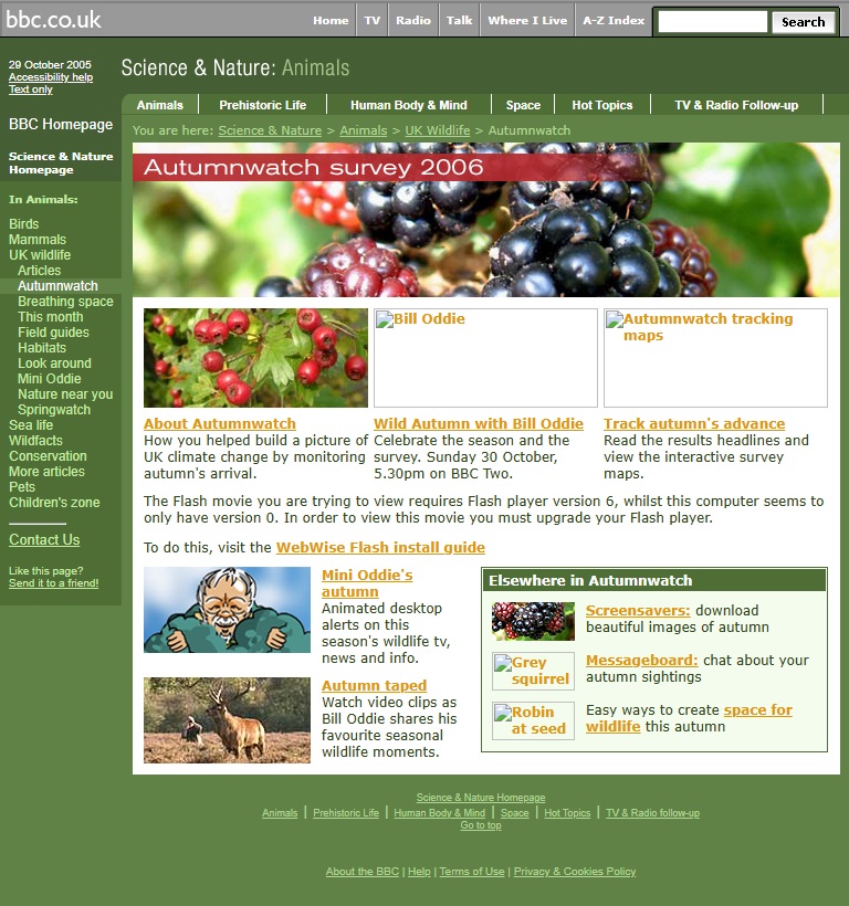 Autumnwatch 2005 Website