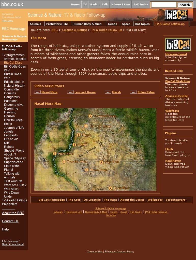 Big Cat Diary 2005 Website