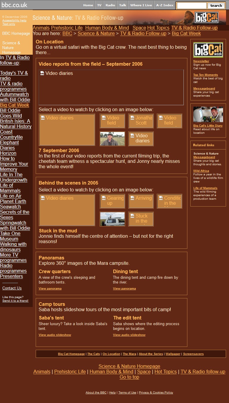 Big Cat Diary 2006 Website
