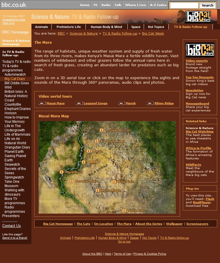 Big Cat Diary 2007 Website