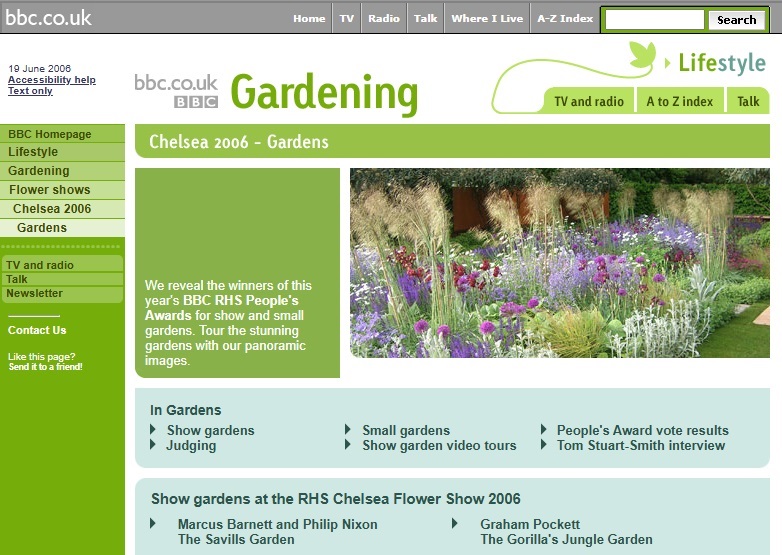 RHS Chelsea Flower Show 2006 Website