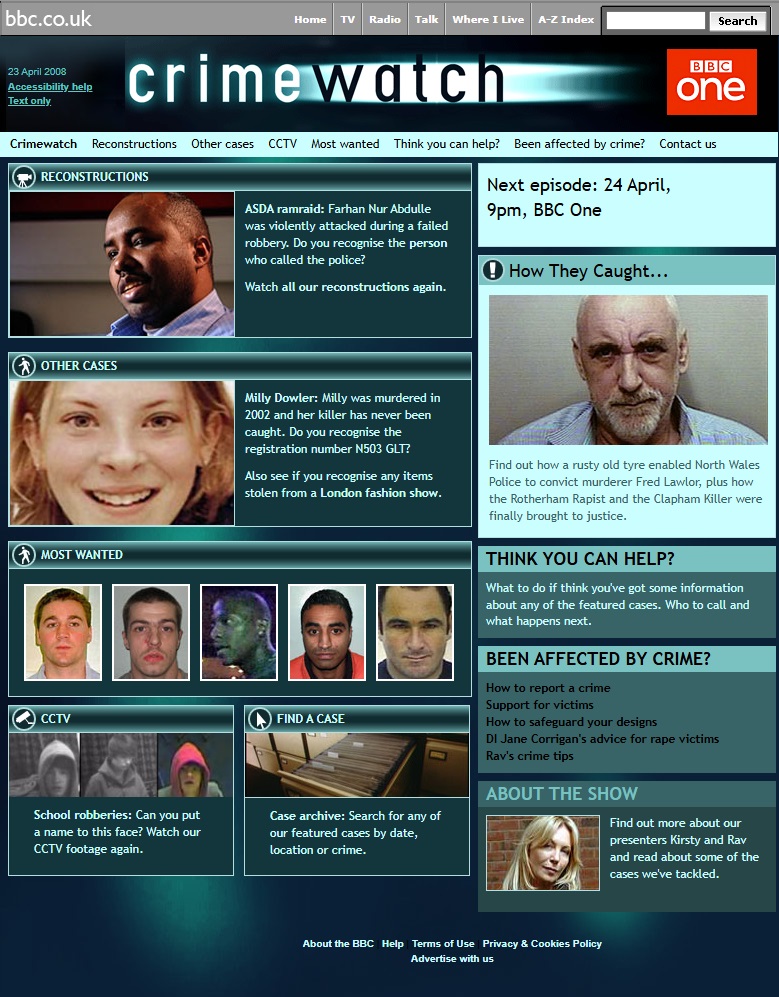 Crimewatch Website Redesign