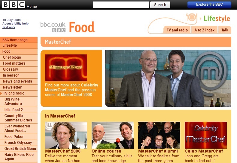Masterchef 2008 Website