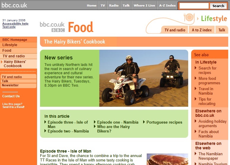 Hairy Bikers' Cookbook Website