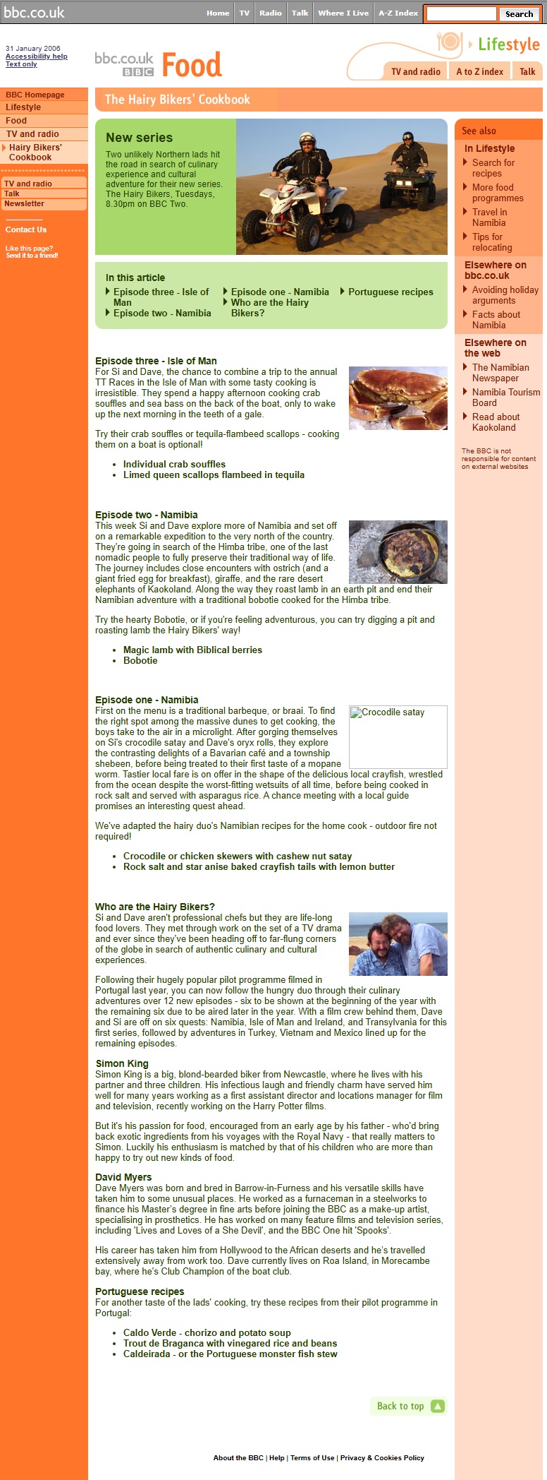 Hairy Bikers' Cookbook Website