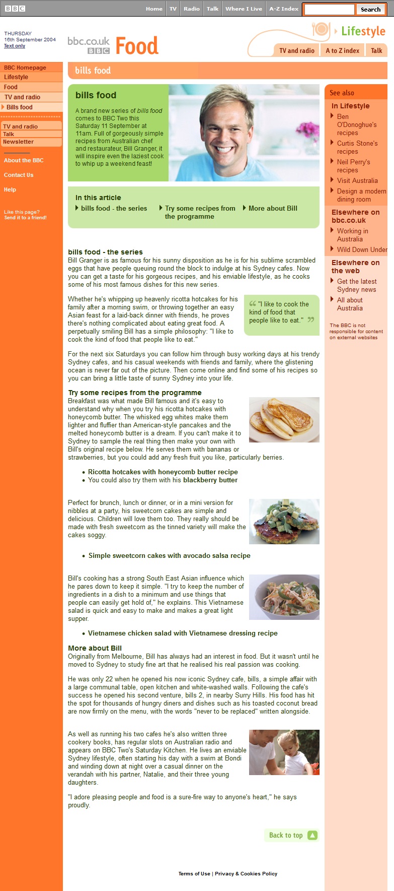 Bill's Food Website