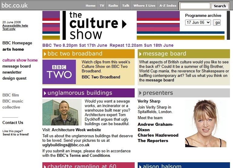 Culture Show 2006 Website