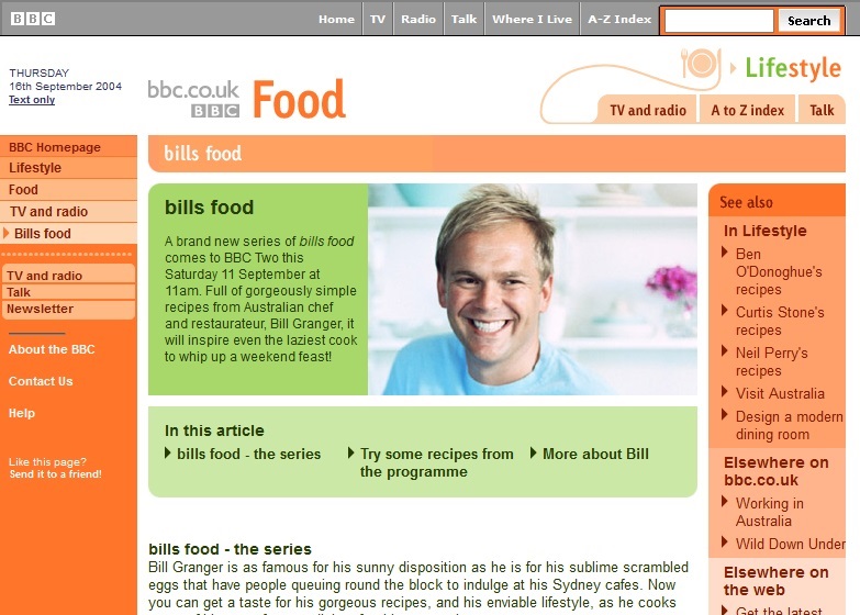 Bill's Food Website