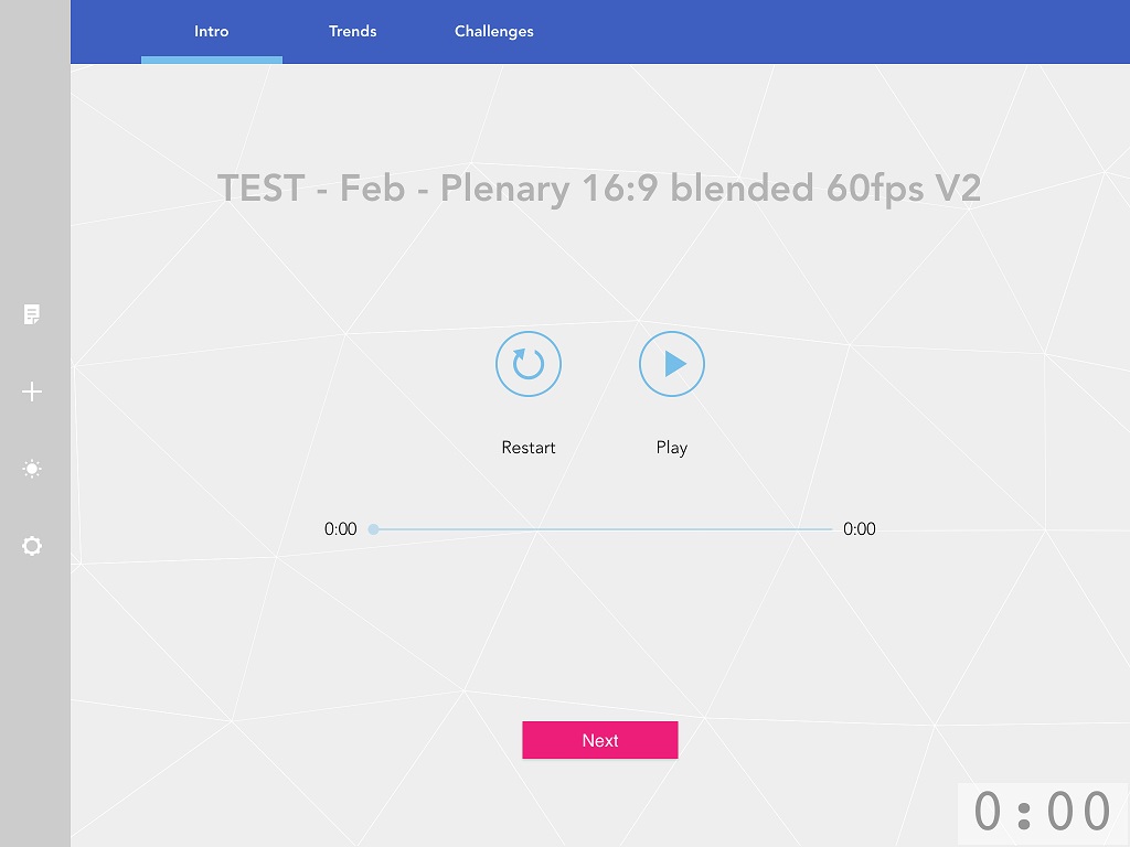 Screen from Host tablet application Screen from Host tablet application