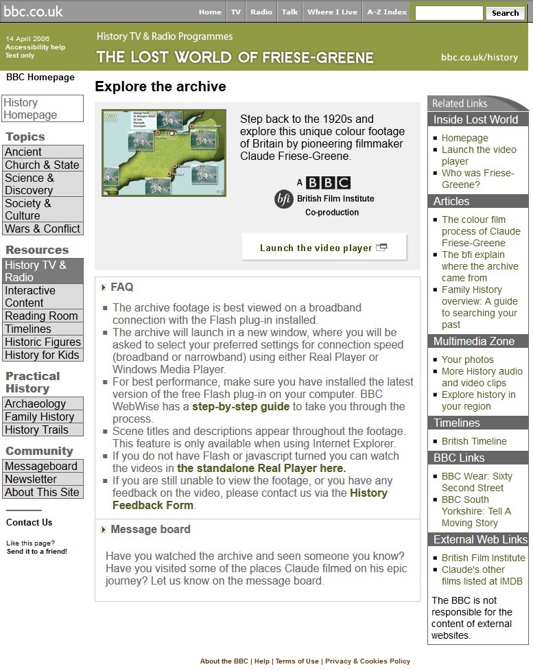 The Lost World of Friese-Greene Website