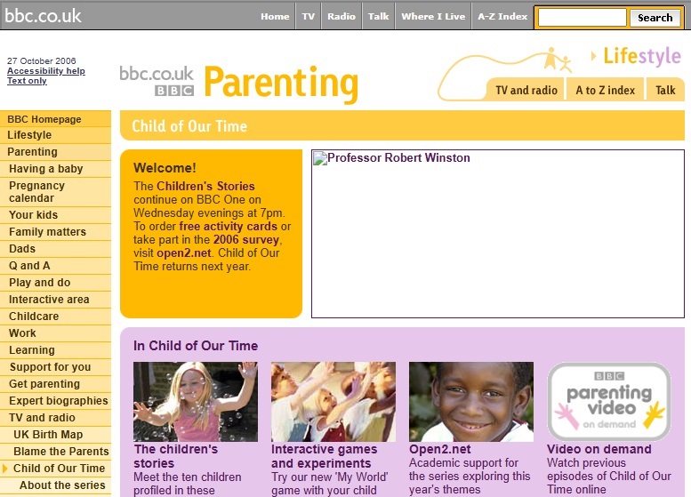 Child Of Our Time Website