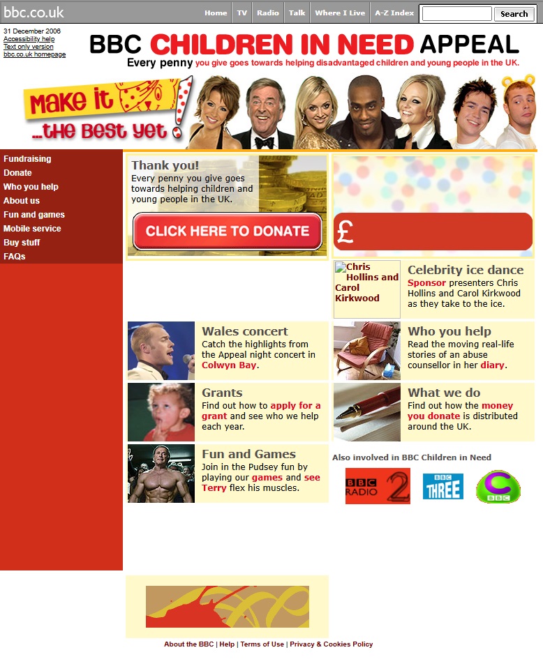 Children In Need 2006 Website