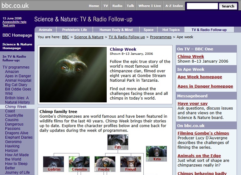 Chimp Week Website
