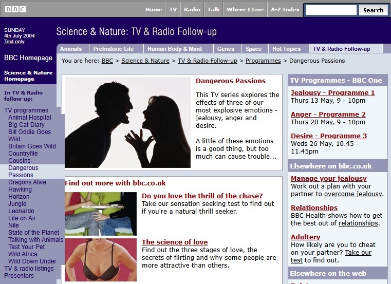 Dangerous Passions Website