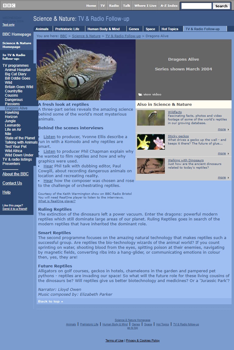 Dragons Alive Website