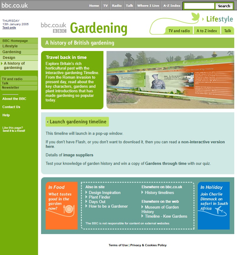 Gardening Timeline Website