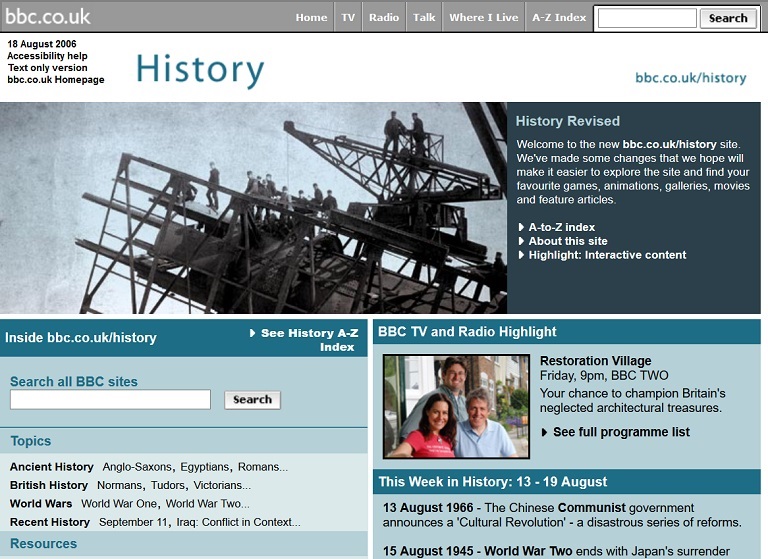 History Website Redesign