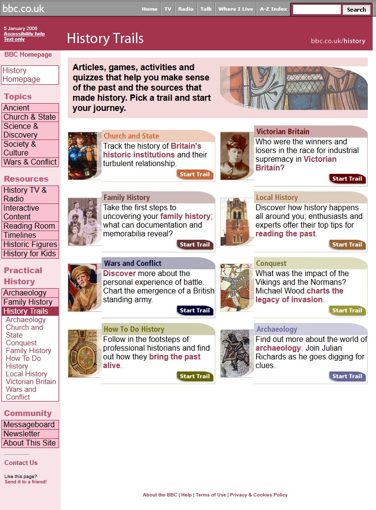 History Trails Website