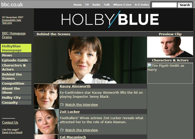 Holby Blue Website