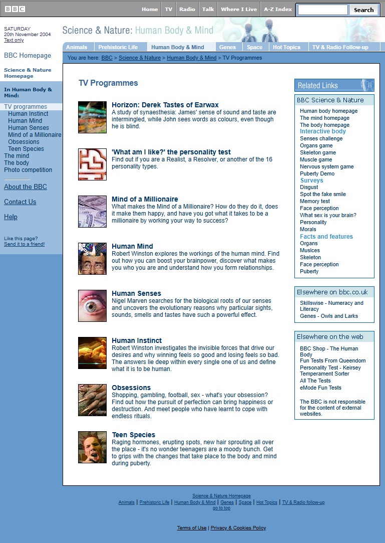 Human Body Website