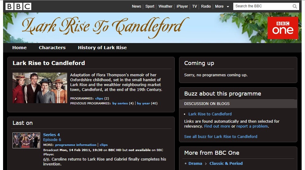 Lark Rise To Candleford Website