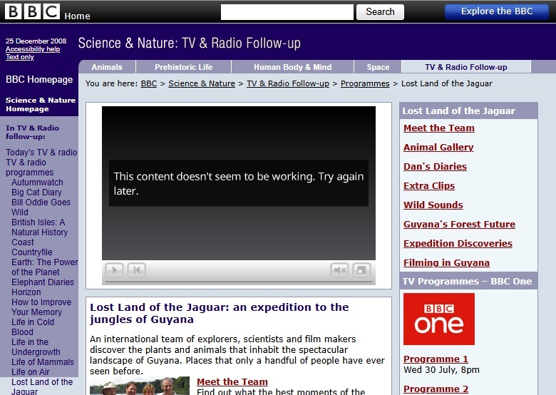 Lost Land Of The Jaguar Website