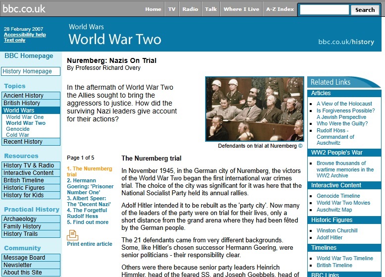 Secrets Of Nuremberg Website