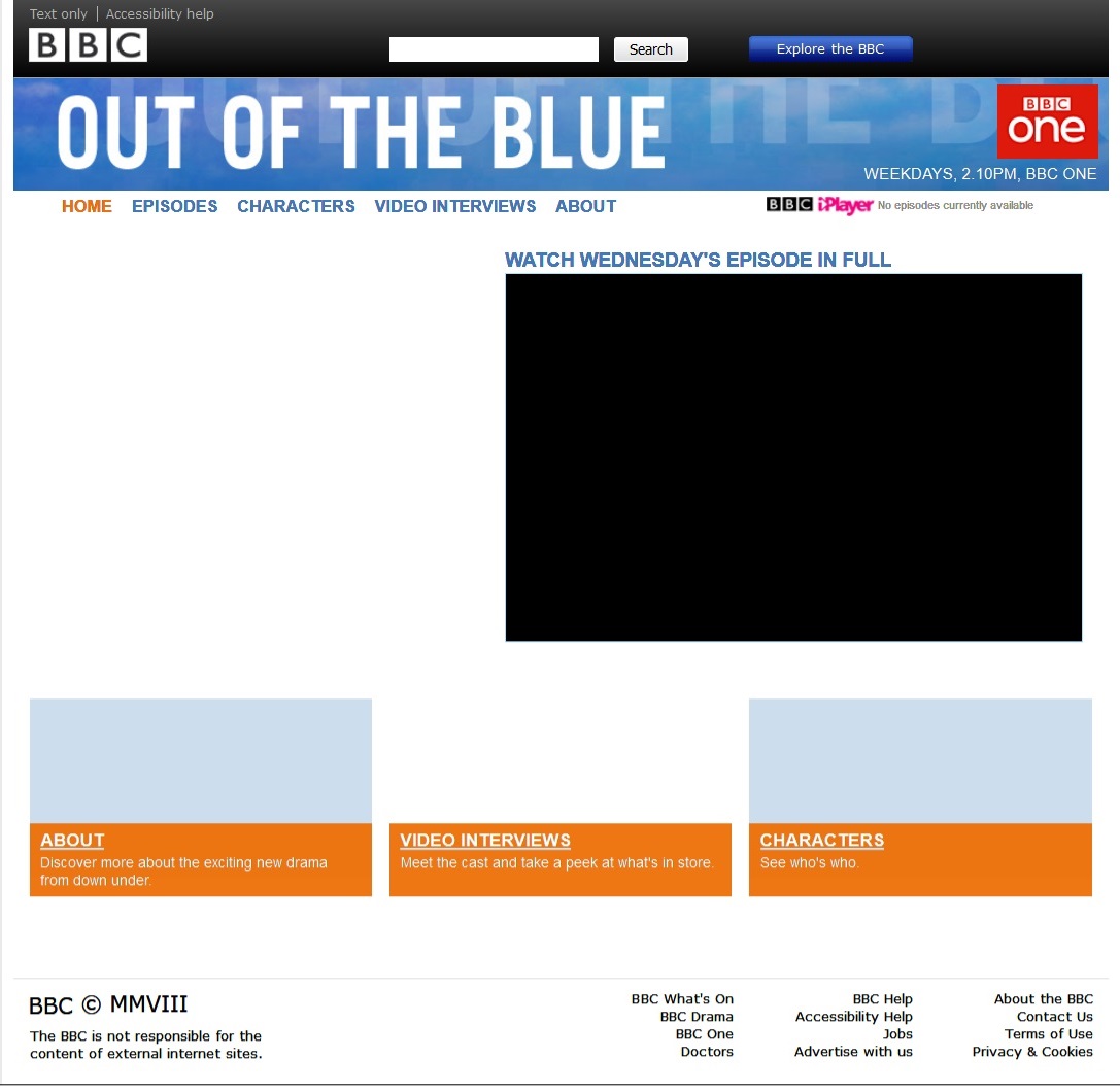 Out Of The Blue Website