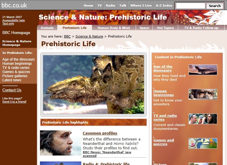 Prehistoric Life Website