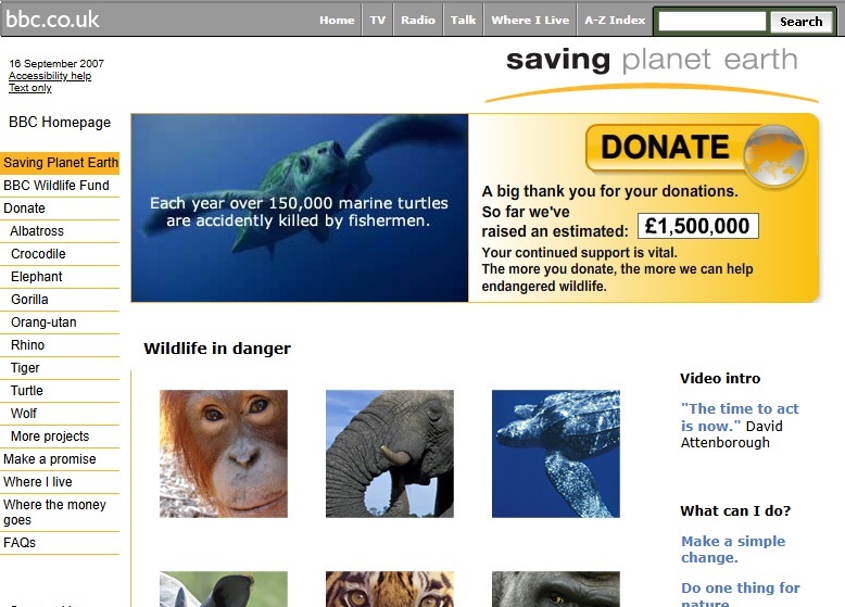 Saving Planet Earth Website