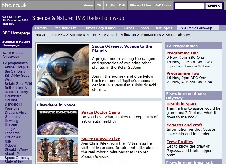 Space Odyssey Website