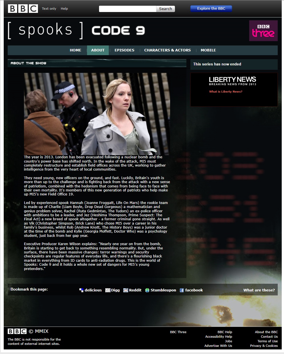 Spooks: Code 9 Website
