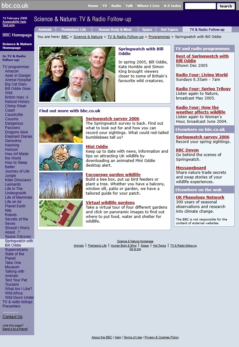 Springwatch Website