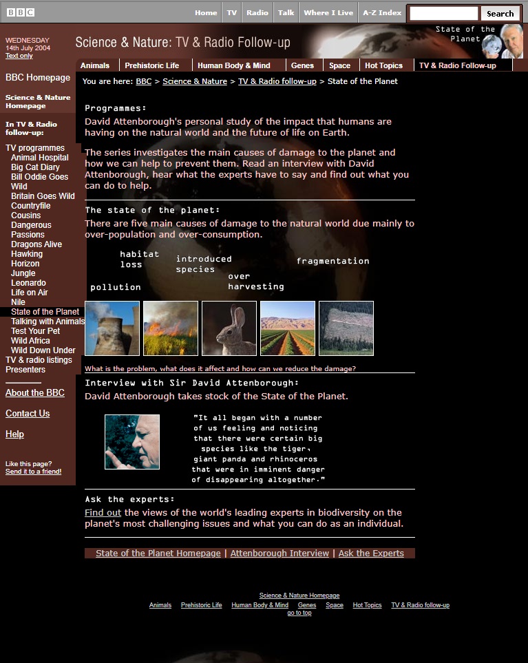 State Of The Planet Website