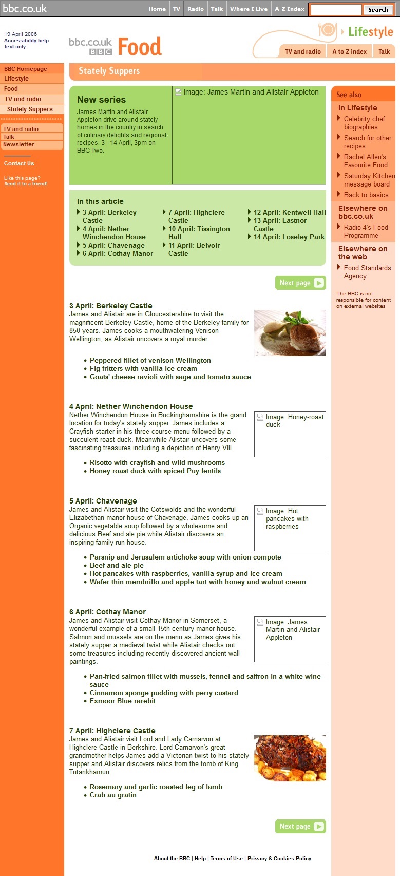 Stately Suppers Website