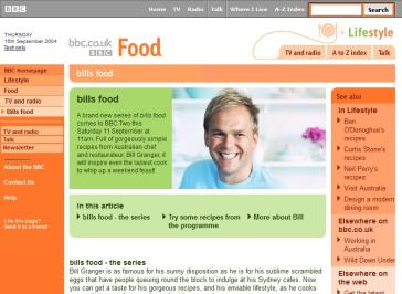 Bill's Food Website