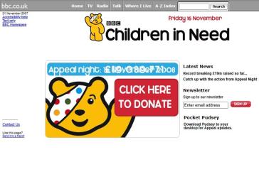 Children In Need 2007 Website