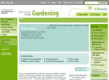 Gardener's World Live 2006 Website