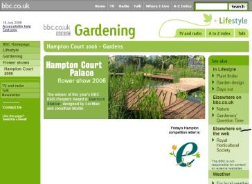 RHS Hampton Court Palace Flower Show 2006 Website