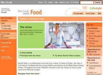 Rachel's Favourite Food Website