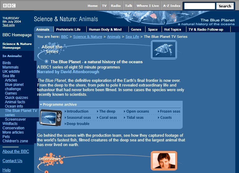 The Blue Planet Website